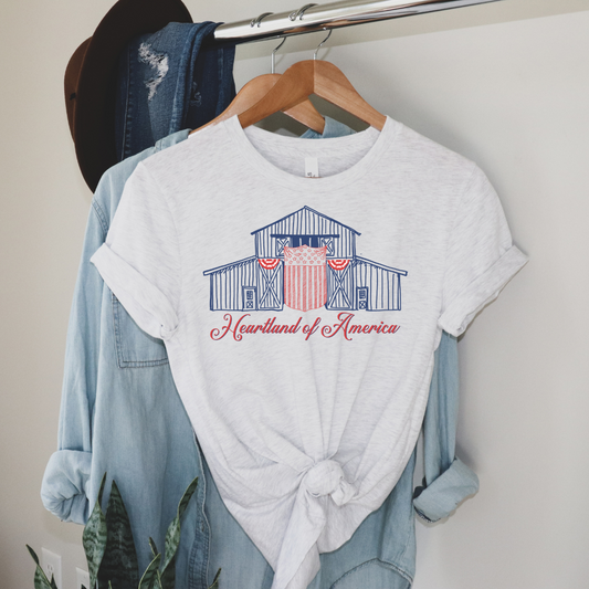 Heartland of America Fourth of July Patriotic Graphic Tee