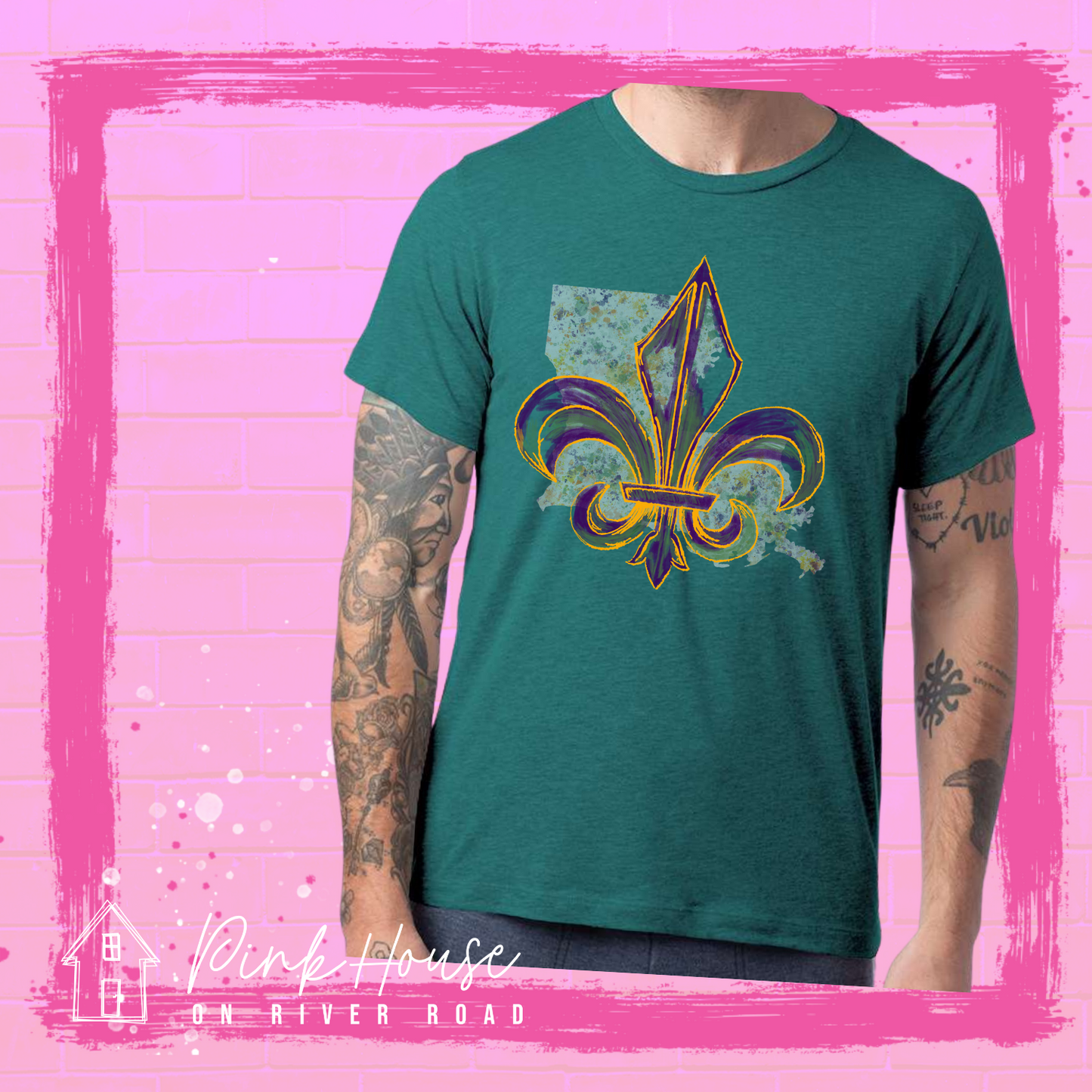 Mardi Gras Fleur De Lis Tee