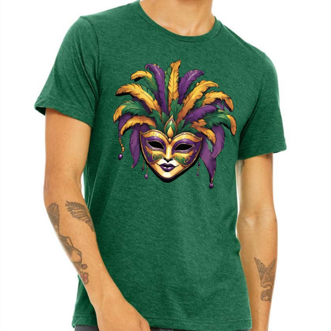 Mardi Gras Mask Graphic Tee