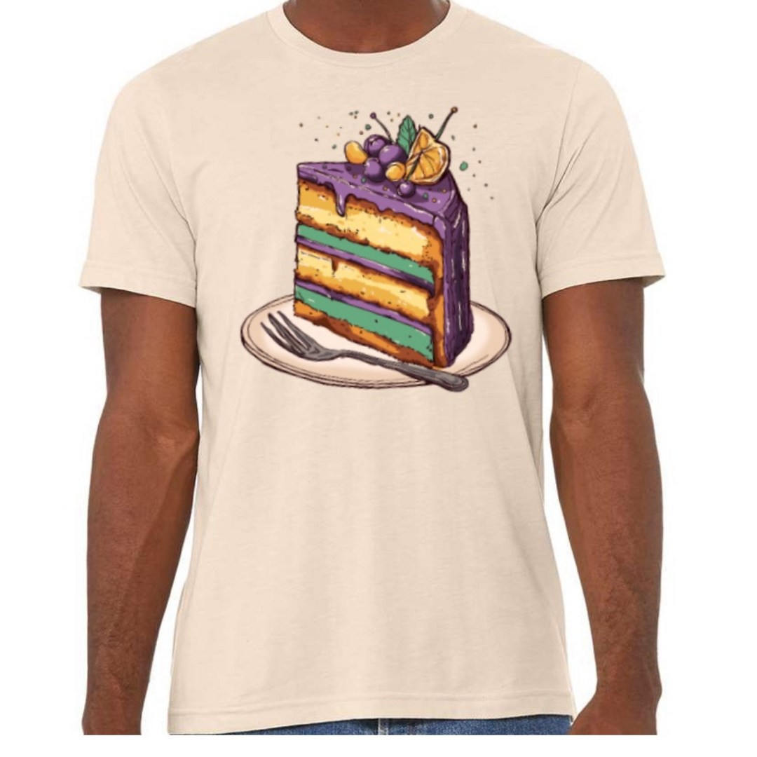 Slice of King Cake Mardi Gras Graphic Tee
