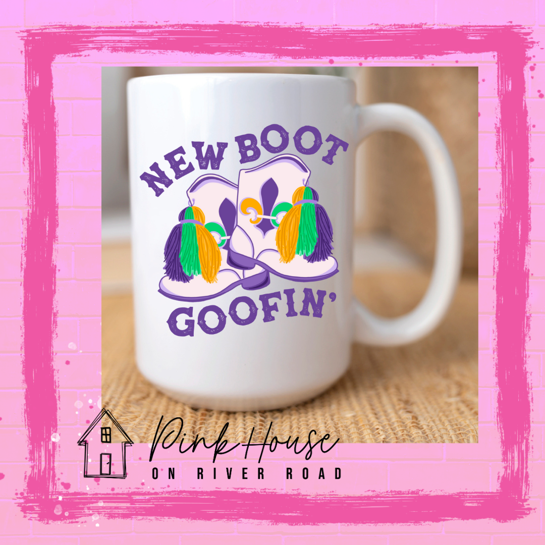 New Boot Goofin Mardi Gras Majorette Boot Mug