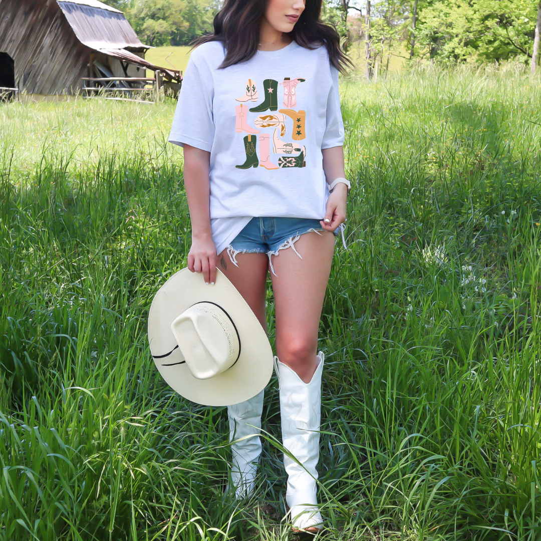 Cowboy Boots Western Graphic Tee