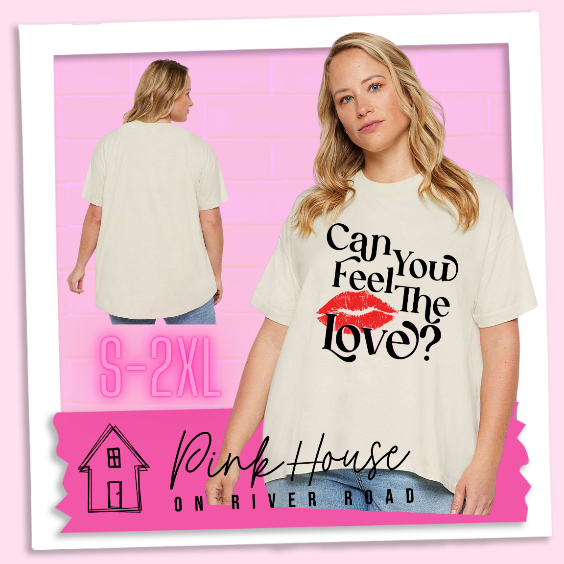 Can You Feel The Love Oversized HiLo Valentines Day Graphic Tee
