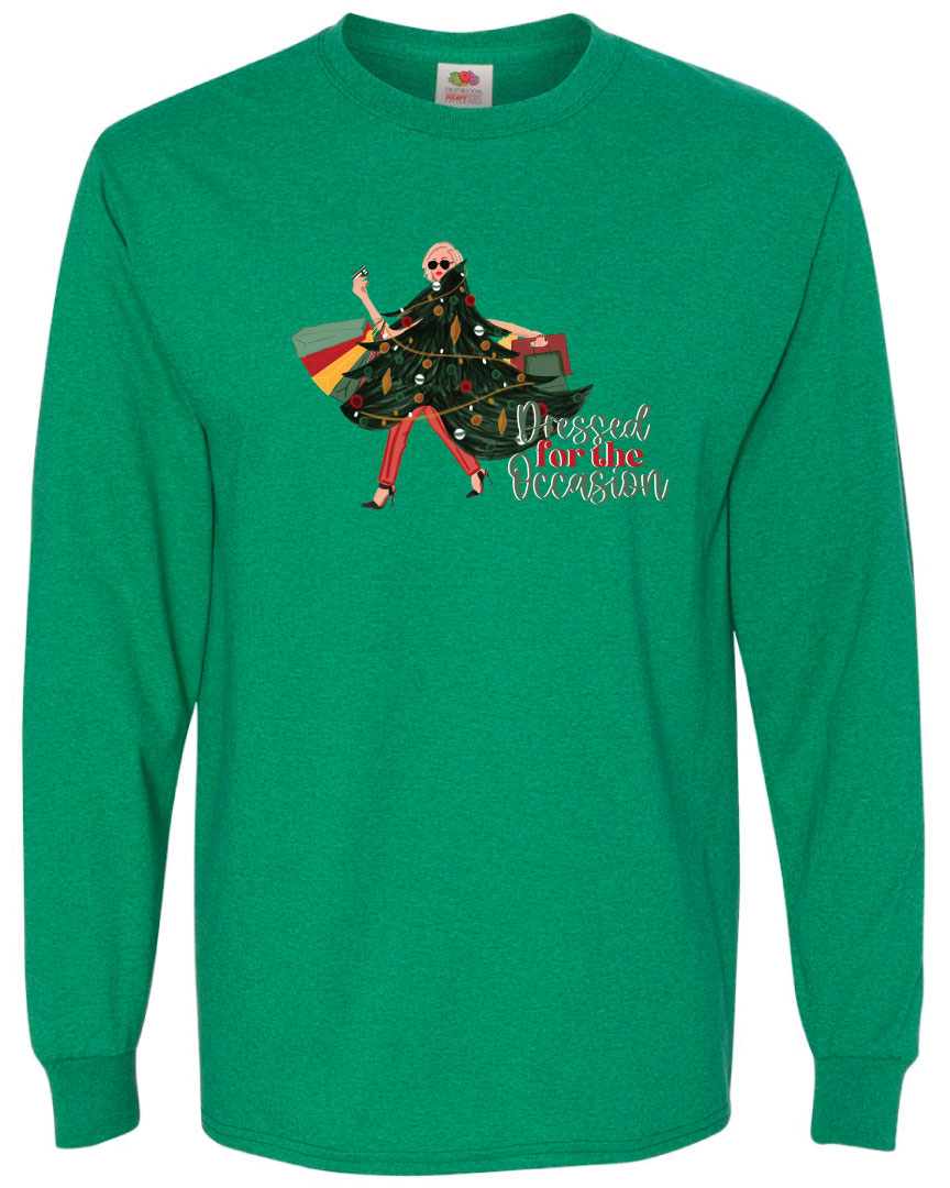 Dressed for the Occasion Christmas Long Sleeve Graphic Tee