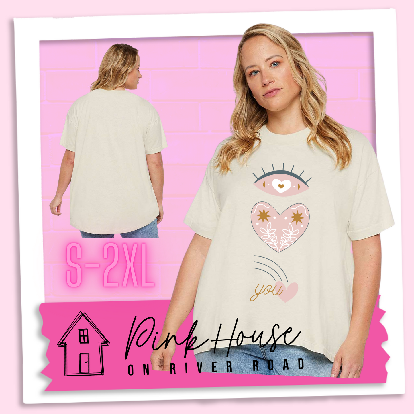 Eye Love you Oversized HiLo Valentines Day Graphic Tee