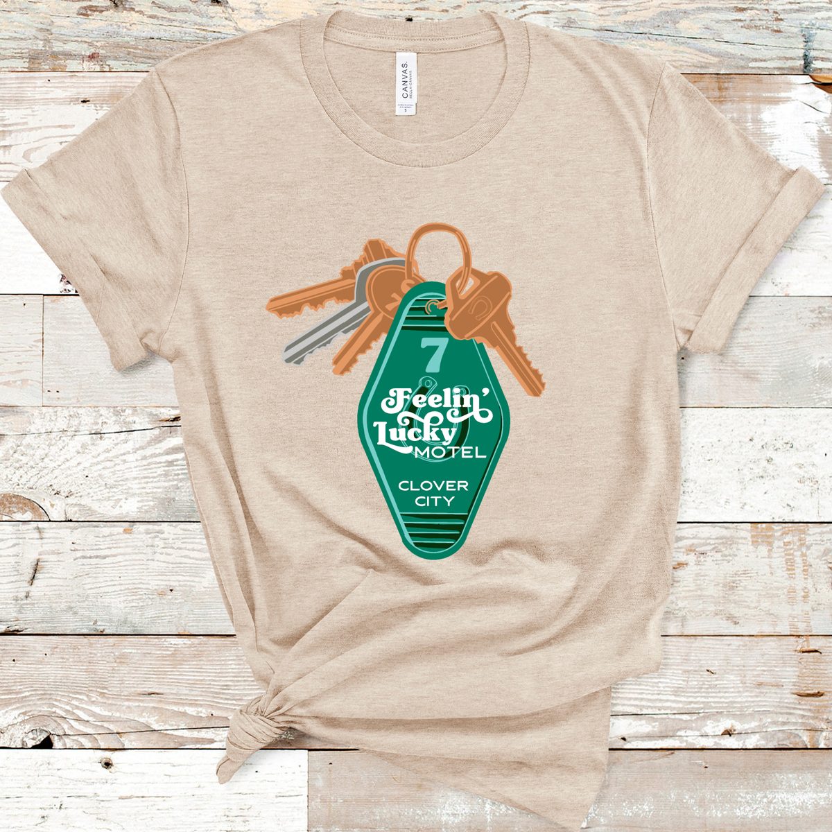 Feeling Lucky Motel Keychain St. Patrick's Day Graphic Tee