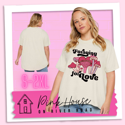 Foraging for Love Oversized HiLo Valentines Day Graphic Tee