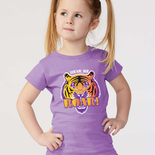 Youth Hear Me Roar Tiger Mascot Graphic Tee