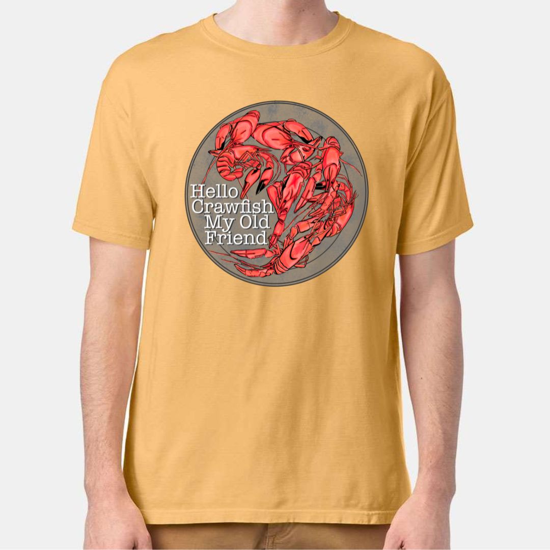 Hello Crawfish My Old Friend Louisiana Crawfish Boil Graphic Tee