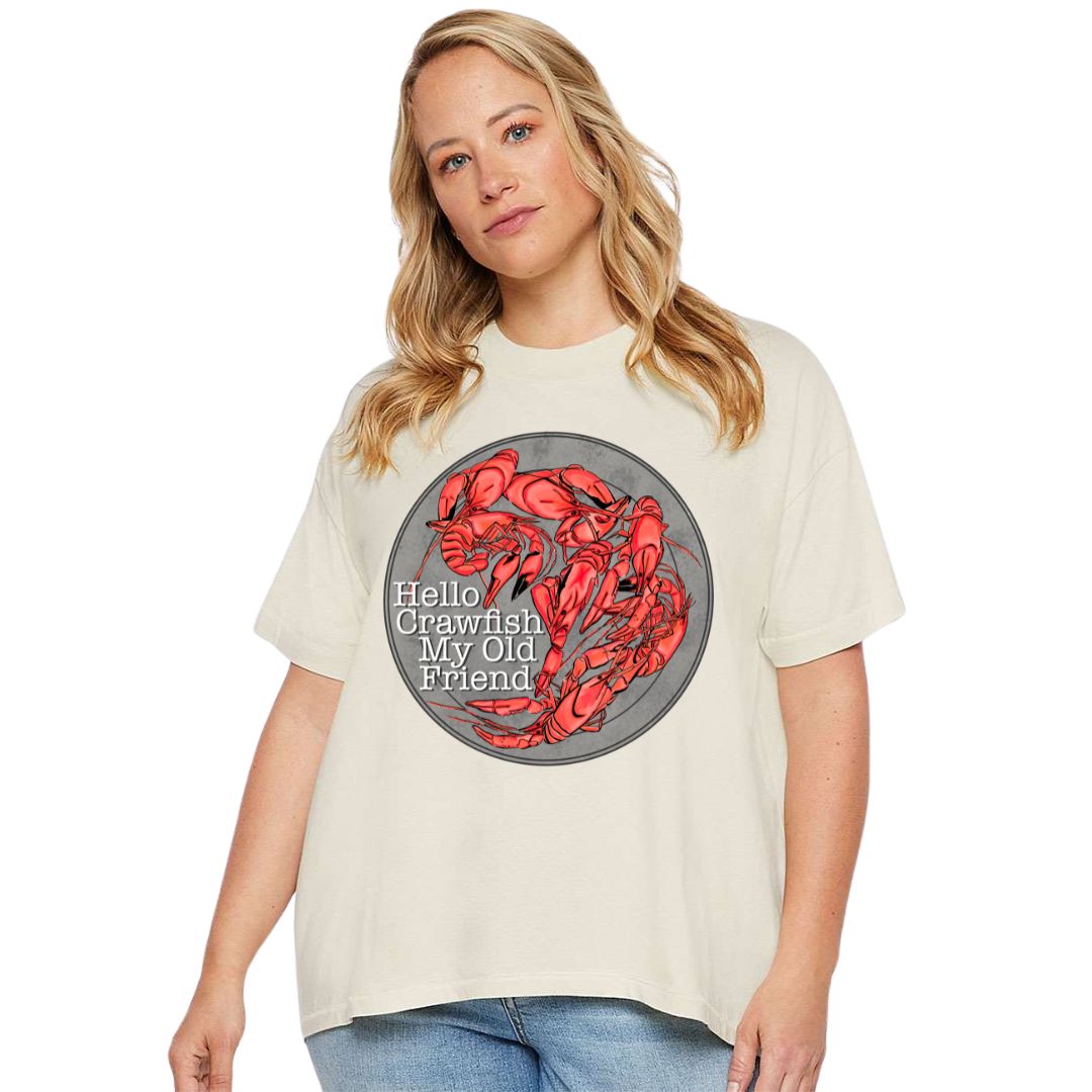 Hello Crawfish My Old Friend Louisiana Crawfish Boil Graphic Tee