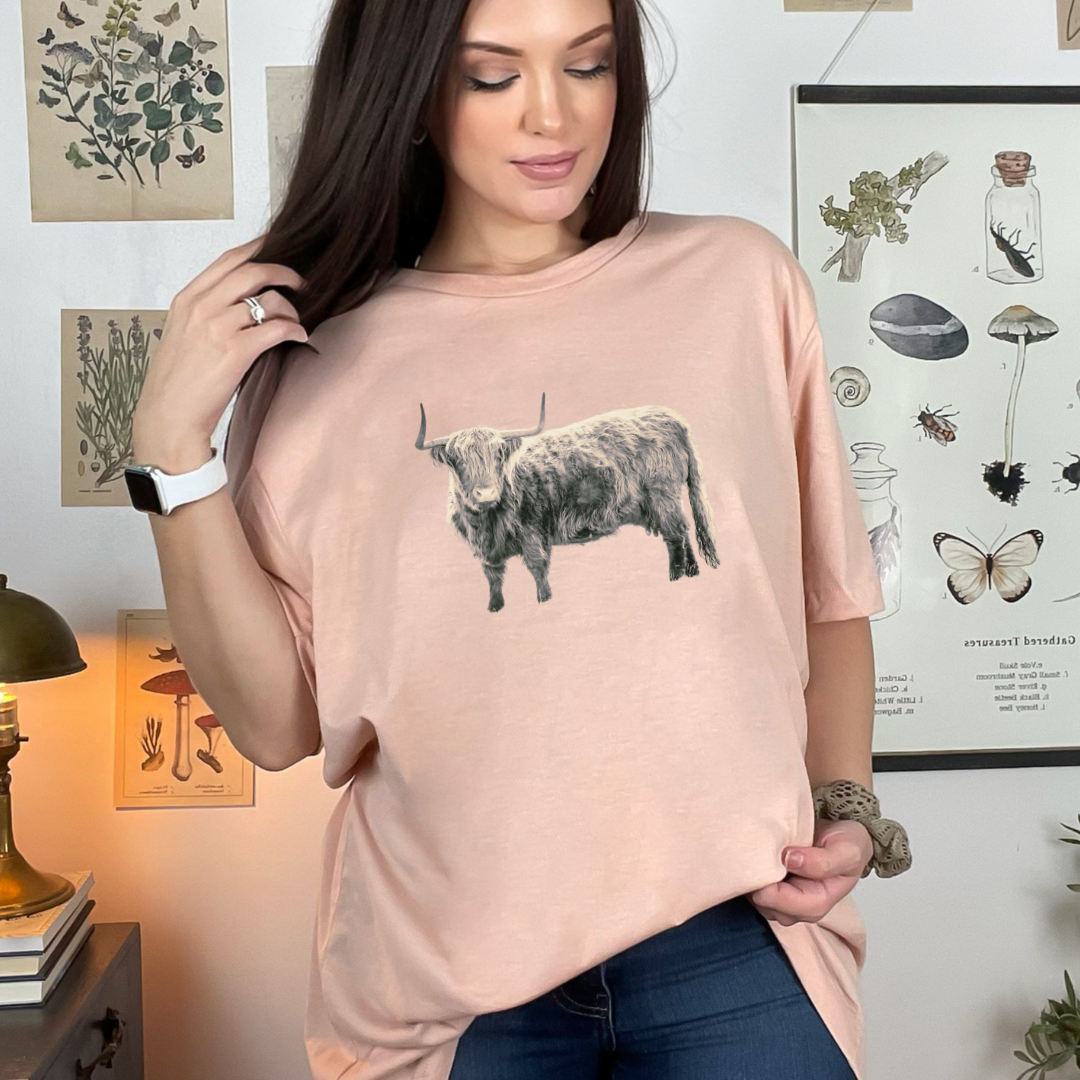 Highland Cow Western Graphic Tee