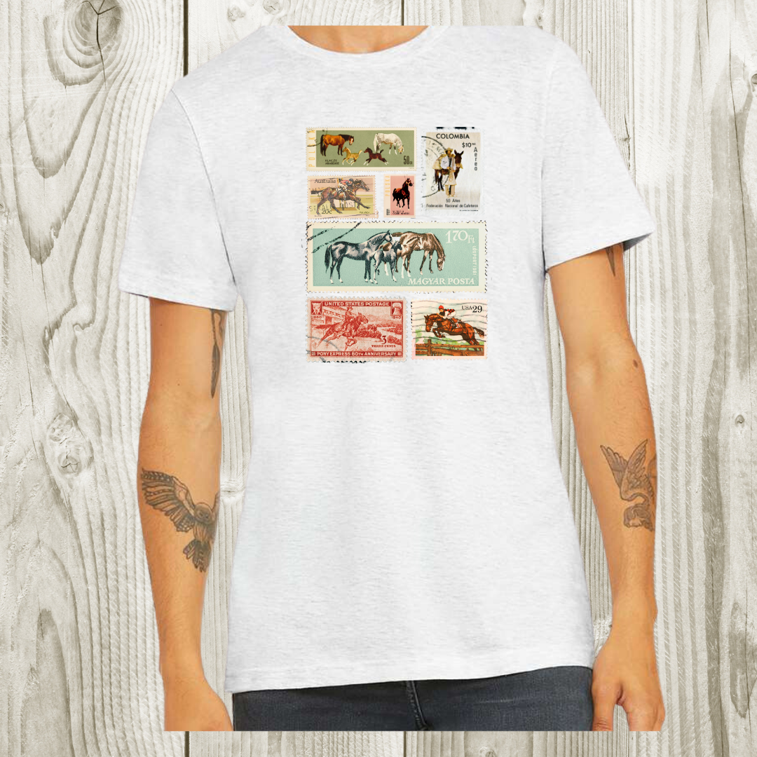 Vintage Horse Stamps western Graphic Tee