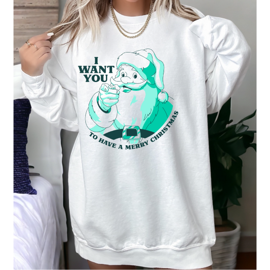 I Want You Graphic Christmas Sweatshirt