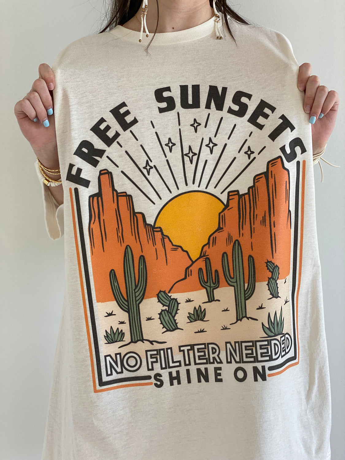 Free Sunsets Western Graphic Tshirt OR Tshirt Dress!
