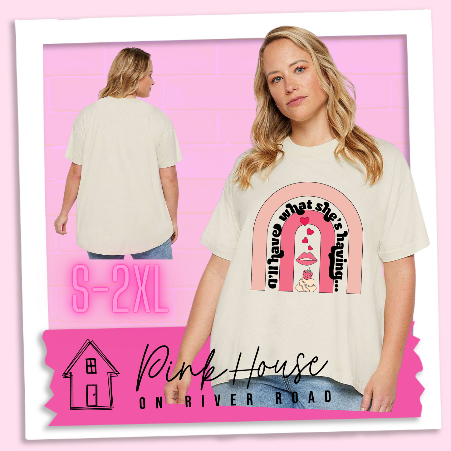 I'll Have What She's Having Oversized HiLo Valentines Day Graphic Tee
