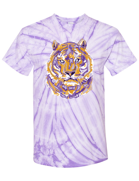 Layered Tiger - Lavender Tie Dye Tshirt! LSU