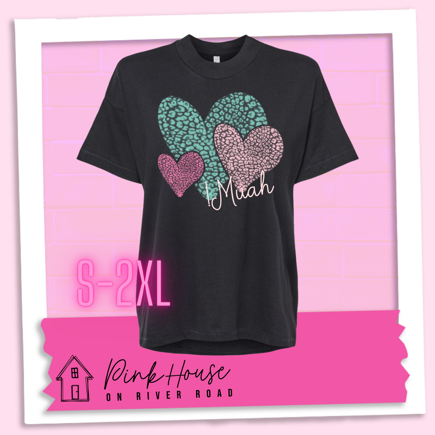 Leopard Muah Oversized HiLo Valentines Day Graphic Tee