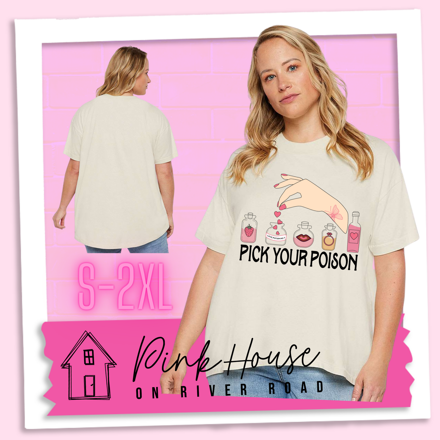 Pick Your Poison Oversized HiLo Valentines Day Graphic Tee
