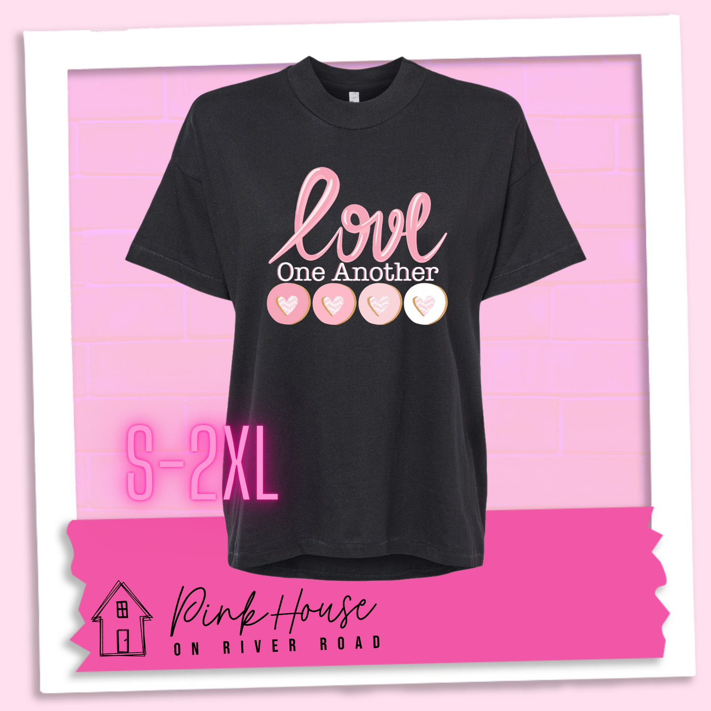 Love One Another Oversized HiLo Valentines Day Graphic Tee