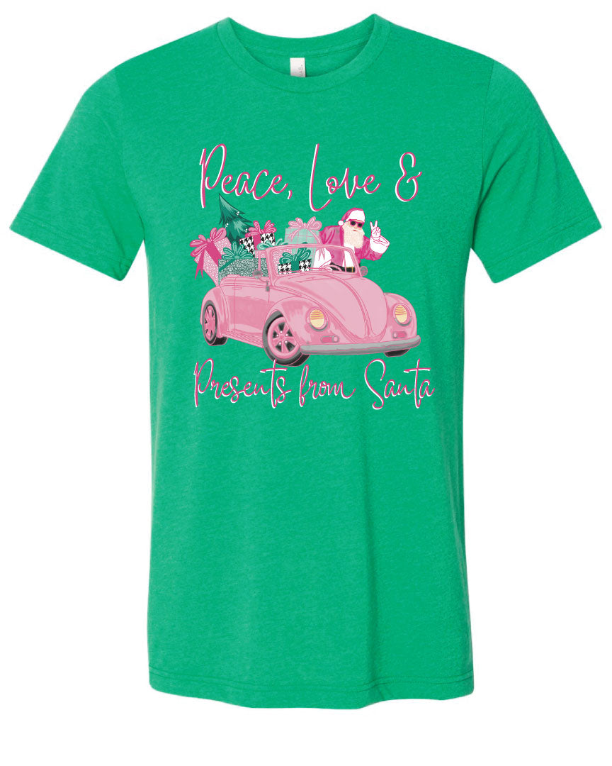 Peace Love & Presents from Santa Christmas Graphic Tee