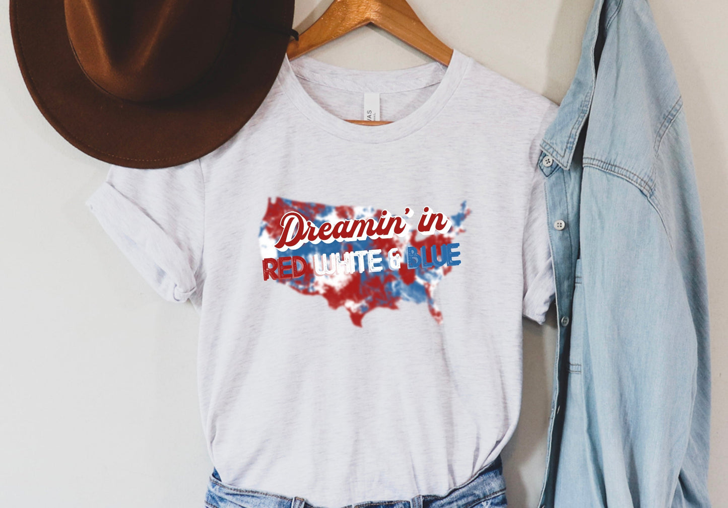 Dreamin' in Red White & Blue Fourth of July Graphic Tee