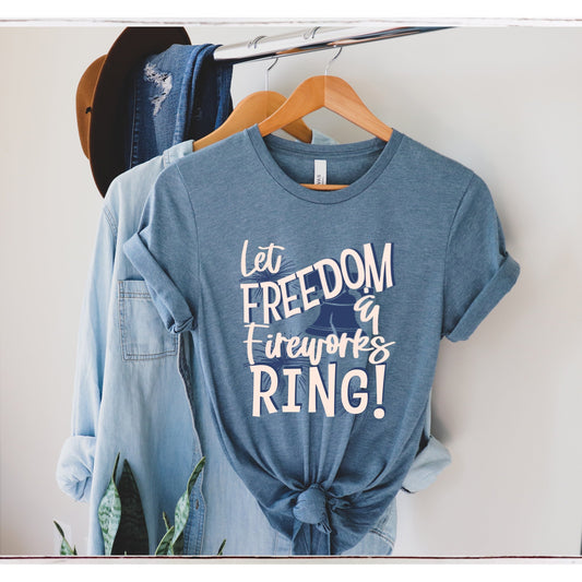 Freedom & Fireworks Fourth of July Graphic Tee