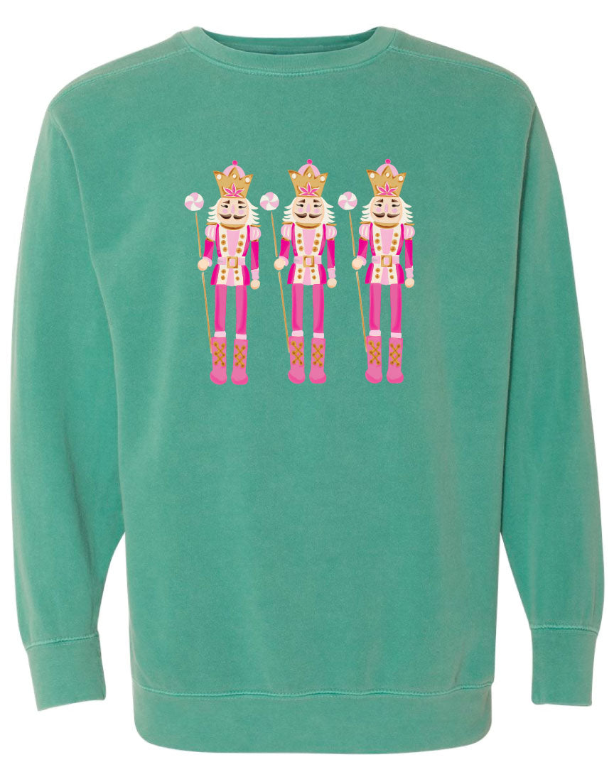 Pink Nutcracker Trio Christmas Graphic Sweatshirt