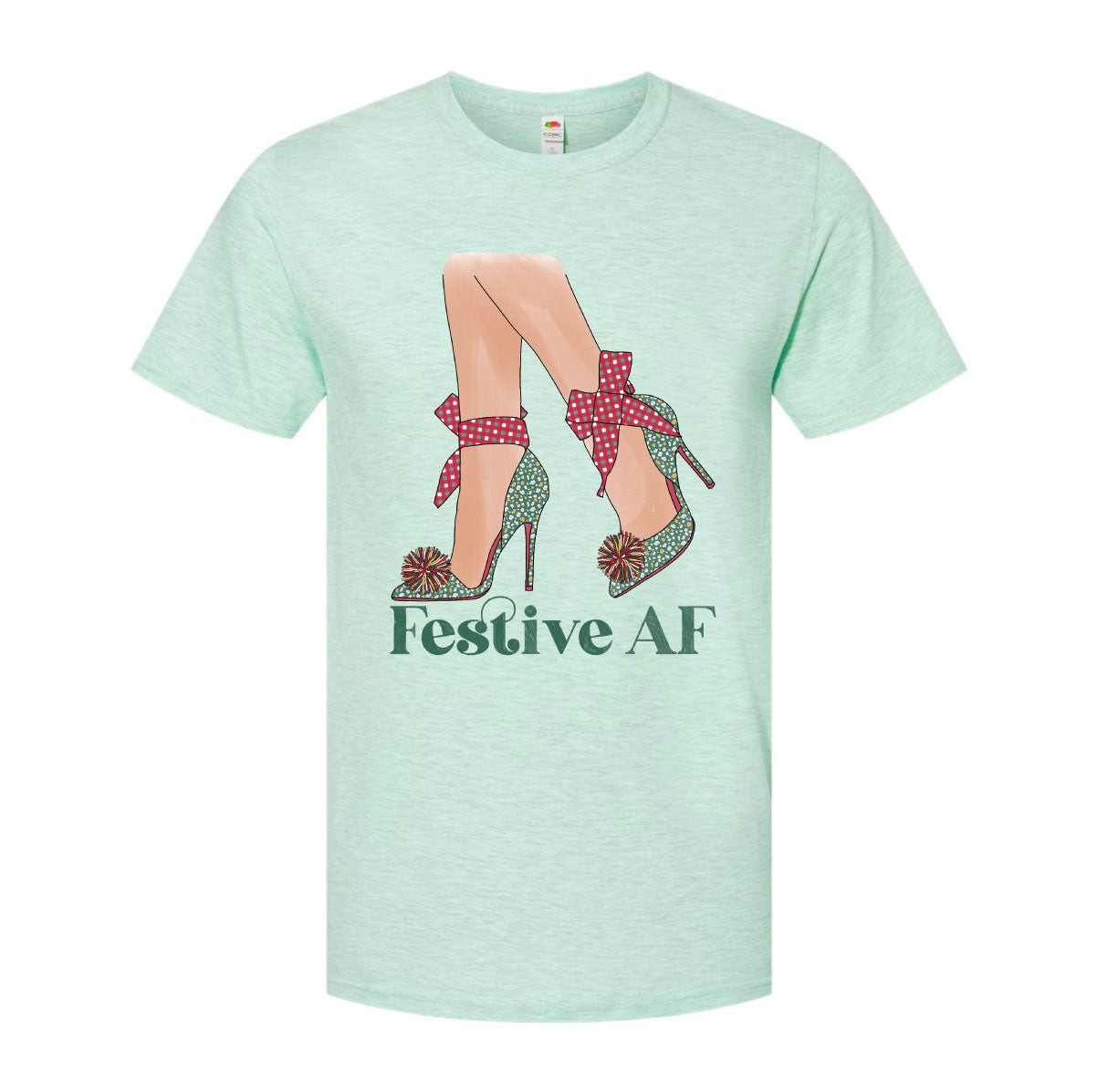 Red & Green Festive AF Christmas Tee