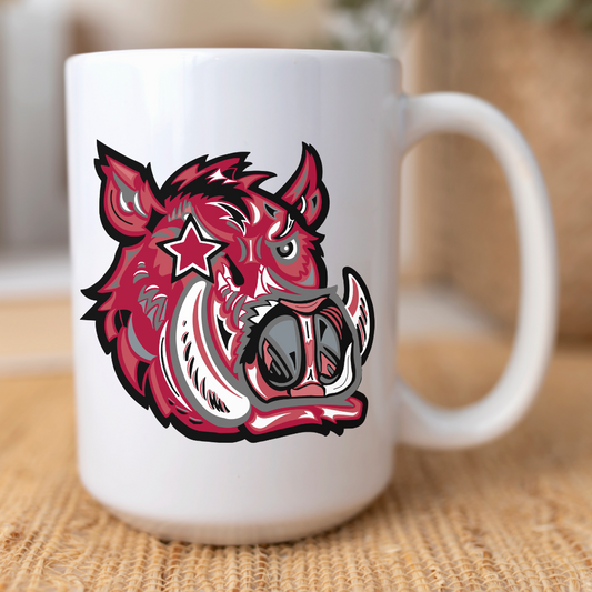 Star Eyed Arkansas Razorback Coffee Mug