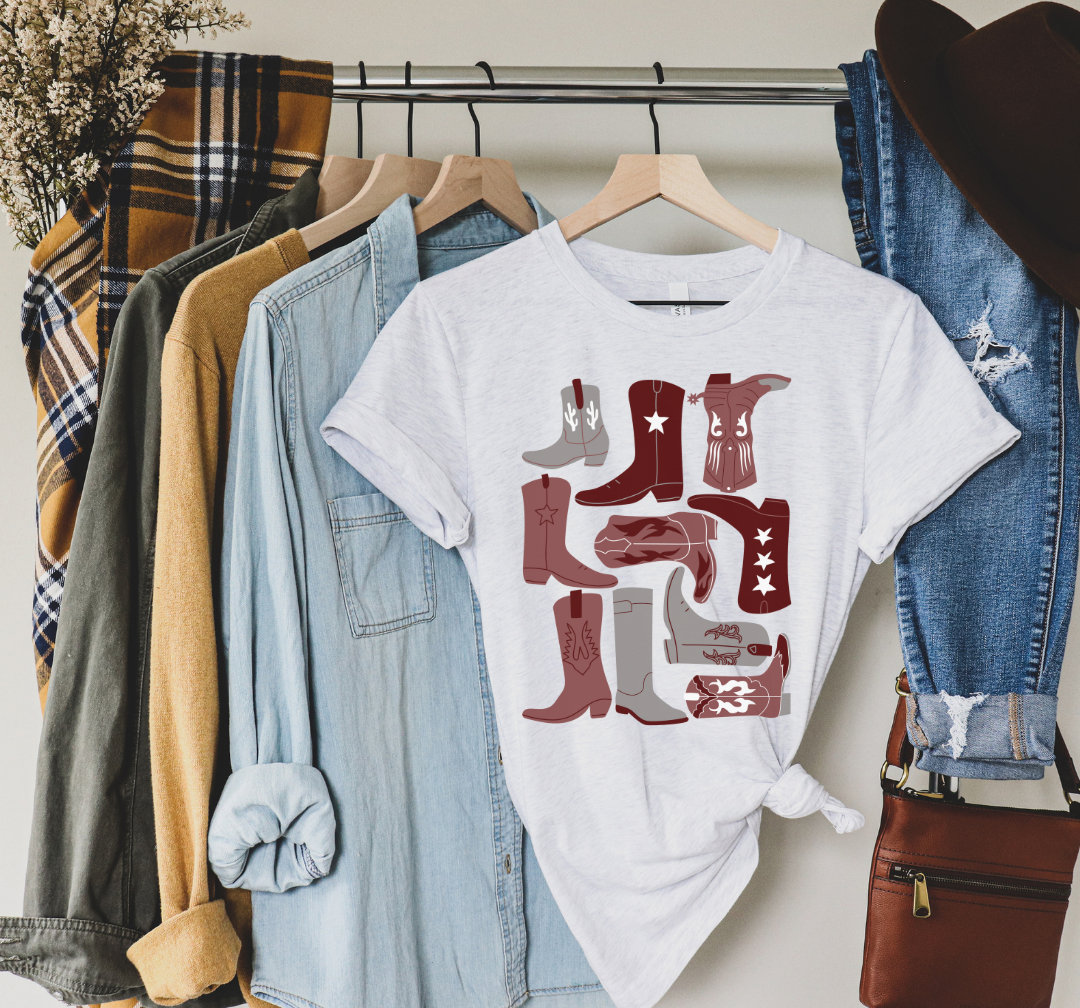 Texas A&M Boot Collage Game Day Graphic Tee