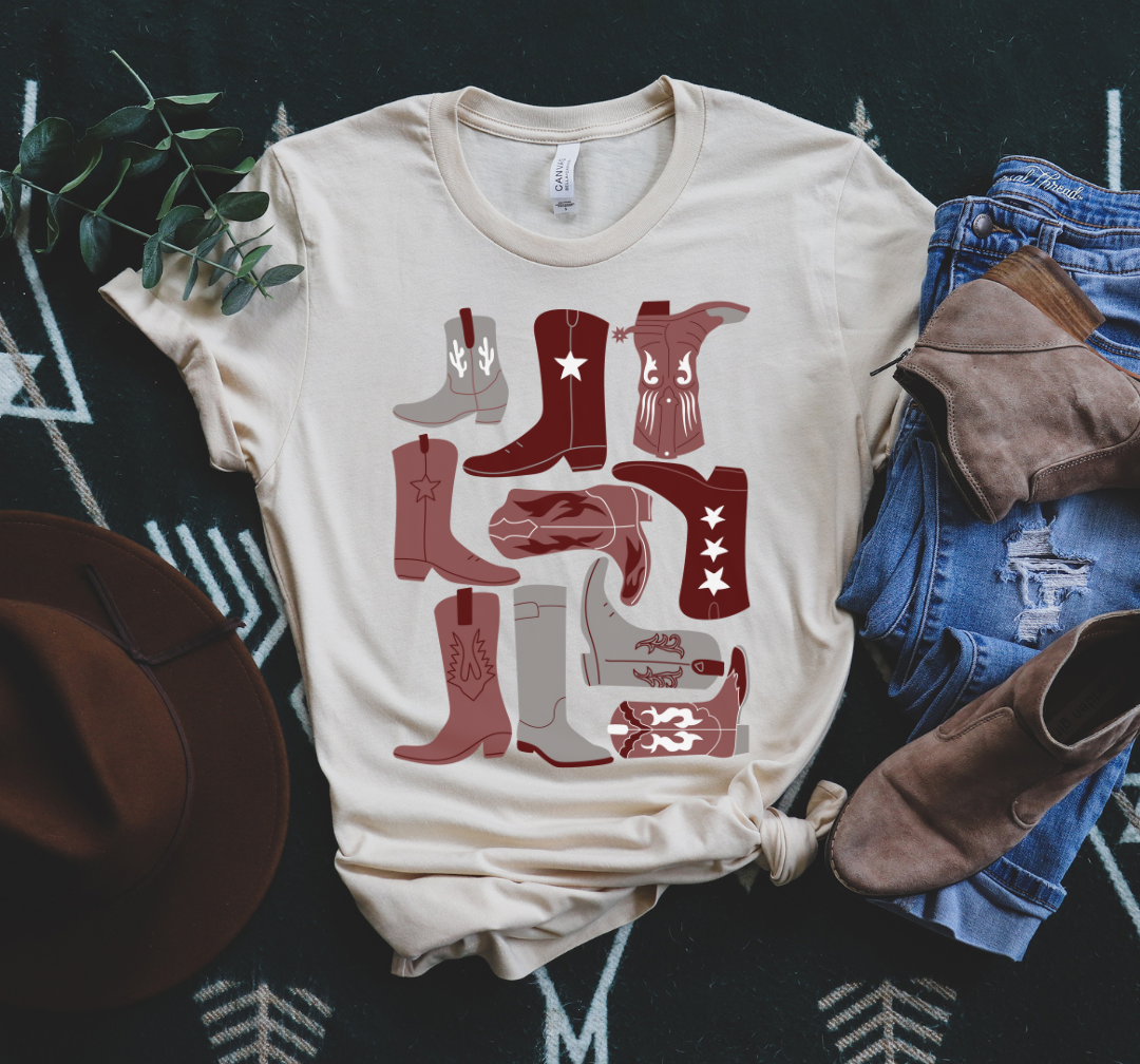 Texas A&M Boot Collage Game Day Graphic Tee