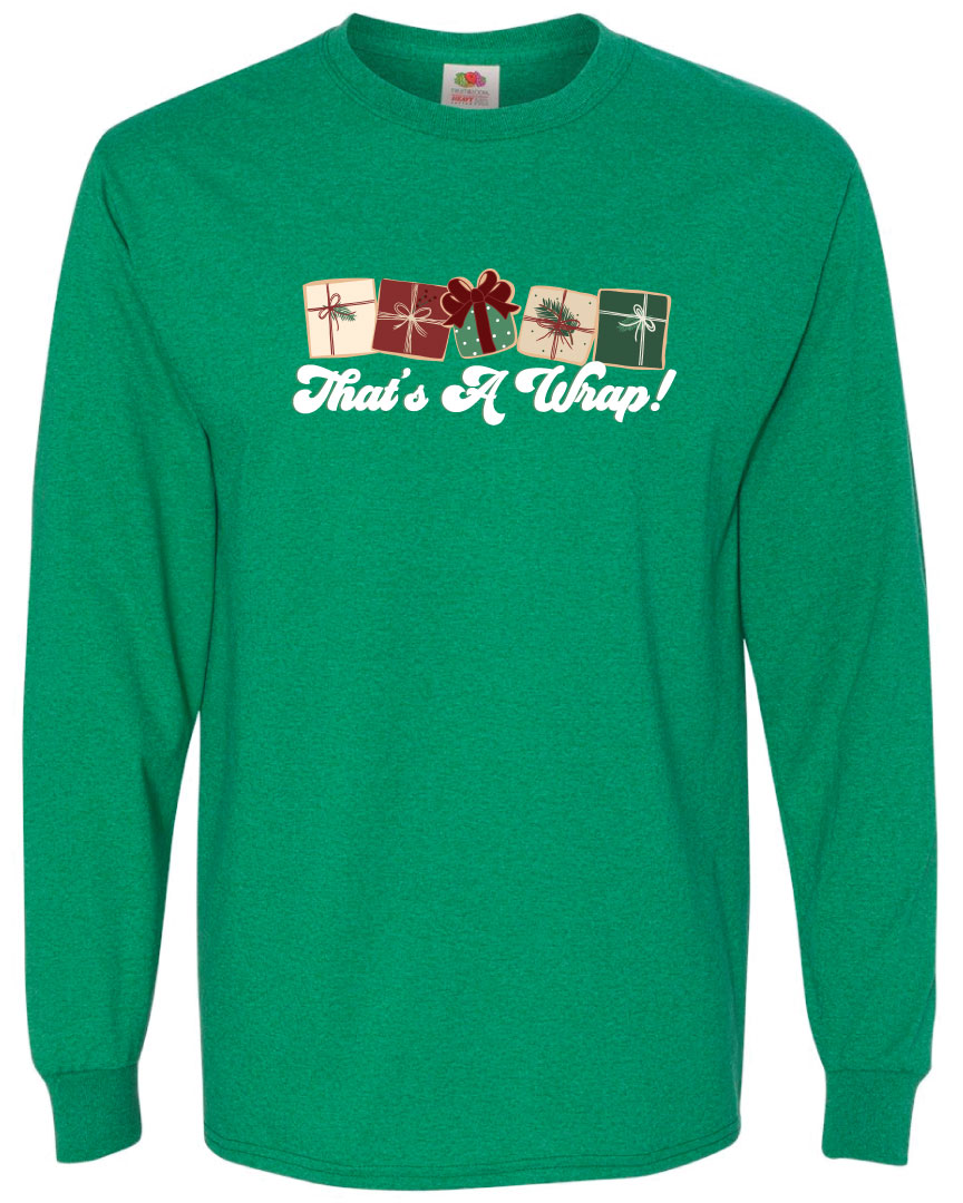 Thats A Wrap Long Sleeve Christmas Graphic Tee