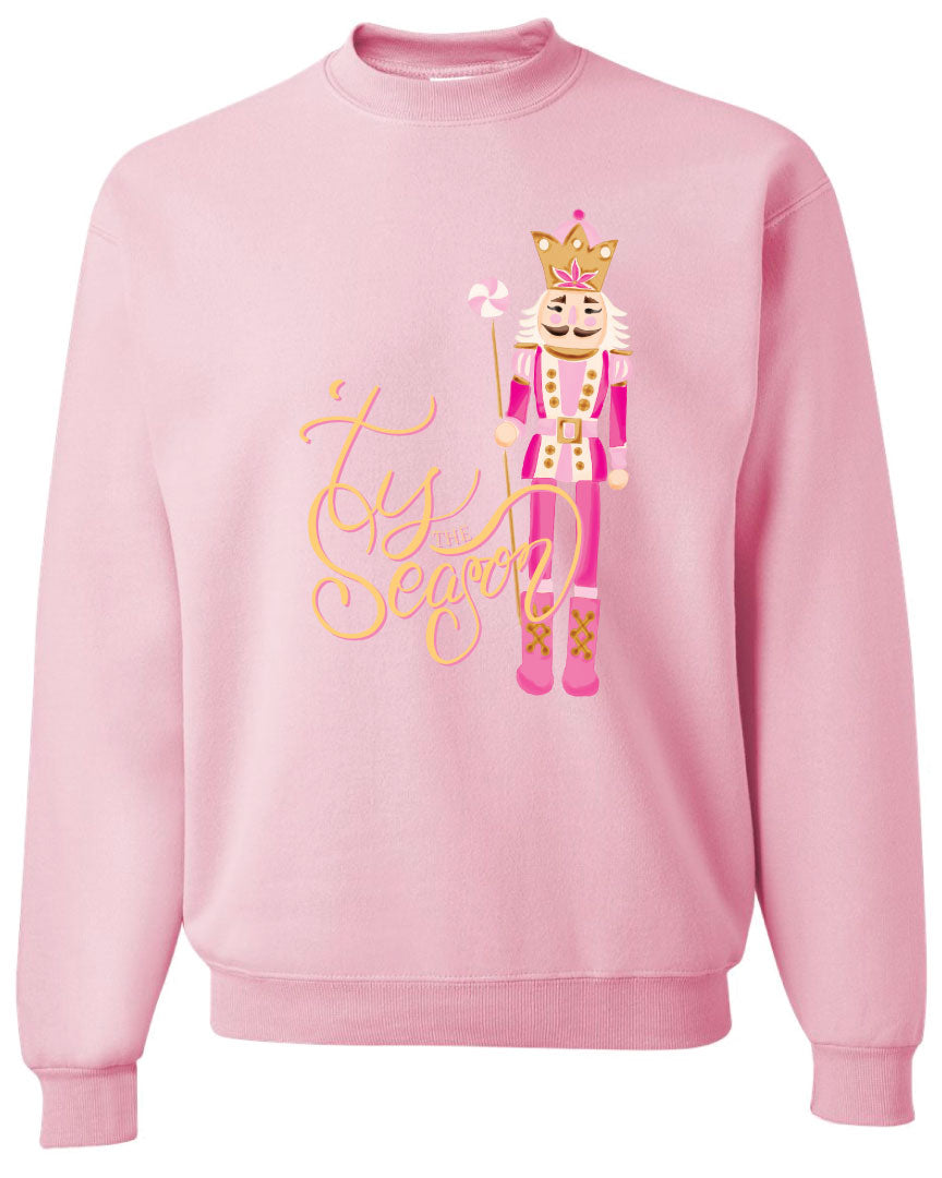 Pink Tis The Season Christmas Graphic Sweatshirt