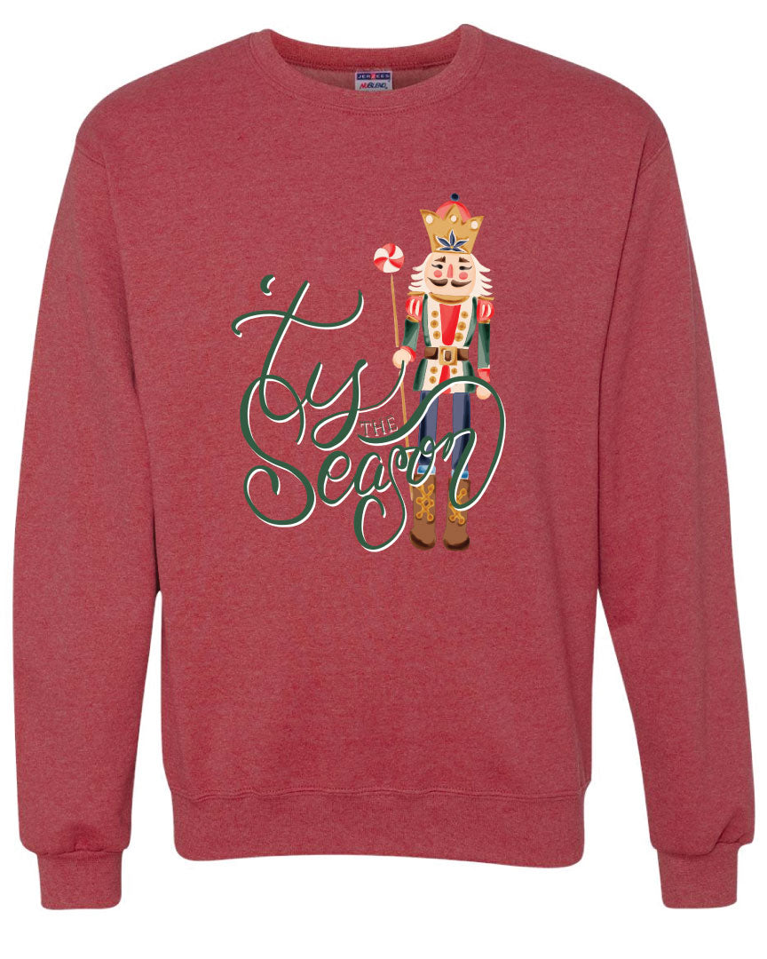 Red & Green Tis the Season Christmas Graphic Sweatshirt