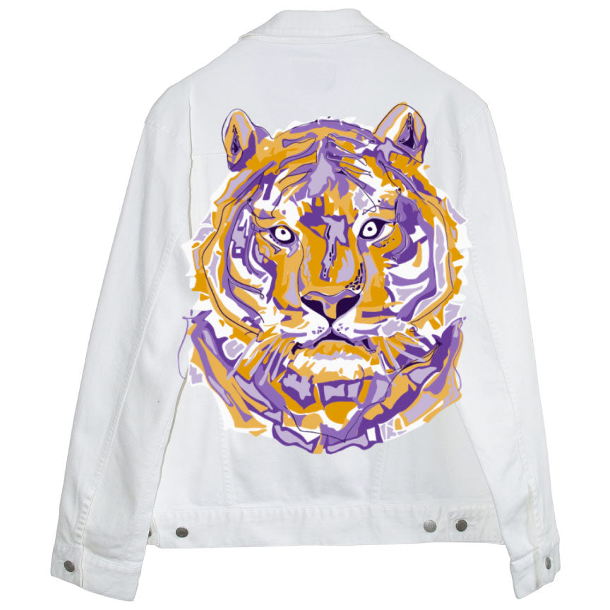 Layered LSU Tiger Denim Jacket