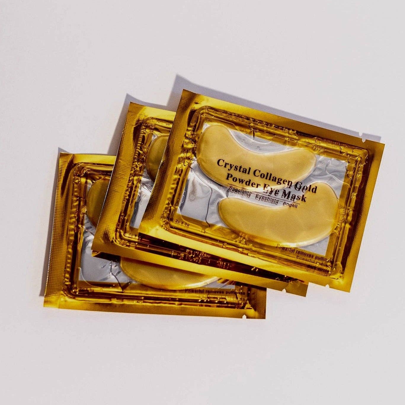 Crystal Collagen Gold Powder Eye Mask in gold packaging 