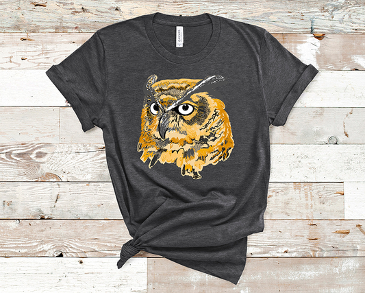 Layered Owl Mascot Tee